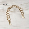 Detailed 40cm golden metal handbag chain with irregular round links and lobster clasps - Pure Metal Style