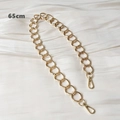 Detailed view of 65cm gold metal chain strap for handbags with dual lobster clasps - Pure Metal Style
