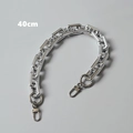Detail of 40cm silver metal replacement chain strap with lobster clasps for handbags - Horseshoe Buckle Silver 40CM