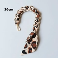30cm Taschengurt mit Leopardenmuster-Band und goldener Metallkette für Handtaschen - Goldkette Geflochtener Stil / 30cm / Leoparden-Stil (1)