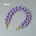 Detail of 40cm purple matte acrylic chain with gold metal lobster clasps for bags - Purple 40CM