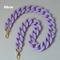 Detail view of 80cm purple frosted acrylic bag strap with gold metal lobster clasps - Purple 80CM