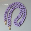 Close-up of 120cm purple matte acrylic chain strap with gold metal lobster clasps - Purple 120CM