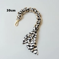 30cm Taschengurt mit goldener Metallkette und schwarz-weiß gepunktetem Seidenschal - Goldkette Geflochtener Stil / 30cm / Schwarz Weiß Gefleckt Stil (3)