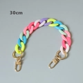 Cadena de acrílico de 30cm en colores dulces con cierres de langosta y aros dorados - 30cm