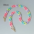 Cadena de espiga de acrílico de 80cm con eslabones de colores y cierres dorados - 80cm