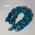 Tracolla in resina blu pavone 86cm con anelli in metallo dorato per borse alla moda da donna - 86cm / Blu