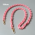 Rosa Acryl-Taschenkette 120cm Länge mit goldenen Karabinern zum Umhängen - 120cm / Rosa