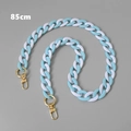 Detail of 85cm blue and white acrylic fishbone bag chain with gold spring clasps - 85cm / Blue & White