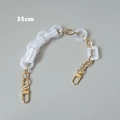 Cadena de resina blanca de 35 cm con eslabones metálicos dorados y cierres de langosta - 35cm / Blanco