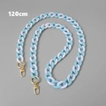 Close-up of 120cm blue and white acrylic fishbone chain strap with gold metal lobster clasps - 120cm / Blue & White