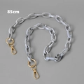 Detail of 85cm marble texture acrylic bag chain with golden spring rotating clasps - Ink White / 85cm