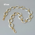 Retro resin chain strap for bags with acrylic marble pattern and gold metal buckles 87cm - Beige-87