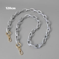 Detailed 120cm marble pattern acrylic bag chain with gold rotating metal buckles - Ink White / 120cm