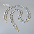 Detail of 120cm marble acrylic and gold resin chain strap for bags with lobster clasps - Marble White-120CM