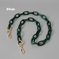 Detail view of 85cm green marble texture resin bag strap with gold metal clasps - Green / 85cm