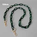 Detail showing a 120cm green marble acrylic bag chain with gold metal clasps - Green / 120cm