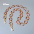 120cm marble pink resin chain strap with gold metal rings for crossbody handbags - Pink-120CM