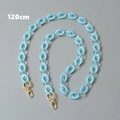 Detail of 120cm sky blue and clear acrylic chain with gold metal lobster clasps - Light Blue