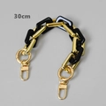 Detaillierte 30 cm lange Taschenkette aus schwarzem Acryl und Goldmetall mit Karabinerhaken - Hufeisenschnalle Spliced (30CM)