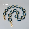 Detail of 87cm blue marble resin chain with gold metal lobster clasps for handbags - Blue-87