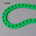 Neon green acrylic fishbone chain strap for bags with 120cm length and bold links - Fluorescent Green-120CM
