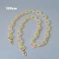 Dettaglio catena acrilica satinata da 120cm con maglie giallo rosa e fermagli dorati - 120cm / Giallo Colorblock