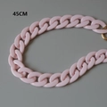 Pink acrylic fishbone chain with gold metal rings for handbags, 45cm length accessory - Pink-45CM