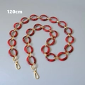 Tracolla da 120cm in resina marmorizzata e metallo dorato con chiusure a moschettone - Rosso-120CM