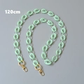 Detail of 120cm mint green acrylic bag chain with golden metal lobster clasps - Light Green