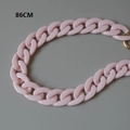 Pink acrylic resin chain link strap 86CM with golden metal buckle for handbag - Pink-86CM