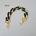Detailed view of 30cm black and gold acrylic chain strap with metal lobster clasps - Fishbone Pattern Spliced (30CM)