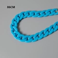 86cm thick candy-colored blue acrylic resin chain strap for handbags and DIY decor - Blue-86CM