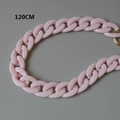 Pink acrylic resin chunky chain strap 120cm with golden clasps for handbags - Pink-120CM