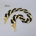 60cm schwarze Acryl- und Gold-Metallkette für Taschen mit stabilen Karabinerhaken - Hui-Zeichenmuster Spliced (60CM)