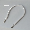 Elegant 65cm creamy white pearl chain strap with silver lobster clasps for handbags - Silver Clasp-65CM