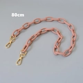 Detailed macro view of 80cm matte pink resin chain strap with gold lobster clasps - 80cm / Pink