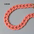 Pinkish coral acrylic fishbone chain strap with gold metal ring clasp 120cm length - Fluorescent Orange-120CM