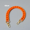40 cm lange, orangefarbene, matte Acryl-Gliederkette mit goldenen Federhaken für Taschen - 40CM / Orange