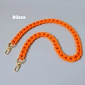 80 cm lange matte orangefarbene Acrylkette mit goldenen Karabinerverschlüssen für Taschen - 80cm / Orange