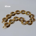 65cm vintage resin acrylic chain with amber tortoiseshell links and gold metal rings - Oval Link - 65cm