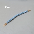 Detail showing a 31cm light blue resin bead strap with gold lobster claw clasps - Sky Blue (Style 2)