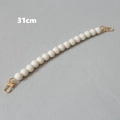 Detailed 31cm cream faux pearl bag strap with gold lobster clasps on a neutral background - Cream White (Style 3)