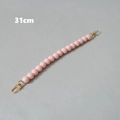 Detail of 31cm pink beaded chain with gold lobster clasps for bags or phone accessories - Light Pink (Style 4)