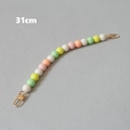 Detail of 31cm colorful handmade macaron beaded chain with golden lobster clasps - Macaron Mixed (Style 6)