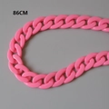 Pink resin acrylic chunky link chain for handbags, 86cm length decorative accessory - Fluorescent Pink-86CM