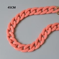 Chunky acrylic fishbone chain strap in coral pink with gold ring clasp, 45cm length - Fluorescent Orange-45CM
