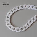 Chunky 120cm white acrylic fishbone chain strap accessory for handbags and DIY fashion - White-120cm
