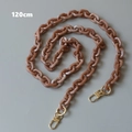 Brown marble resin chain strap for handbags with golden metal lobster clasps and 120cm length - 120cm / Pink