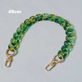 Detail of 40cm green and yellow acrylic resin bag chain with gold lobster clasps - Green 40cm
